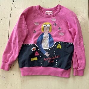 Piccolina Amelia Earhart size 8 pink sweatshirt